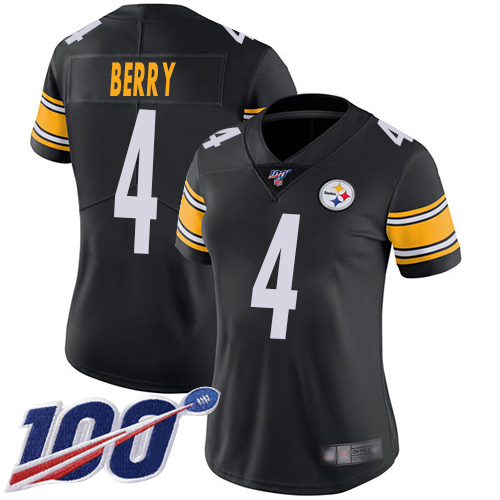 Women Pittsburgh Steelers Football 4 Limited Black Jordan Berry Home 100th Season Vapor Untouchable Nike NFL Jersey